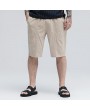 Mens Summer 100% Cotton Breathable Solid Color Knee Length Drawstring Casual Shorts