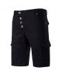 Mens Solid Color High Waist Knee Length Regular Fit Casual Cargo Shorts