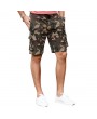 Mens Summer Cotton Drawstring Camo Printed Knee Length Slim Fit Casual Shorts