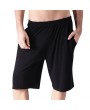 Mens Bamboo Fiber Solid Color Beach Casual Sports Shorts Modal Pajamas