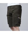 Mesn Outdoor Multi-pocket Cargo Shorts Solid Color Knee Length Casual Cotton Shorts