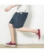 Mens Summer Breathable Solid Color Loose Drawstring Casual Shorts Board Shorts