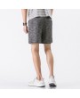 Mens Summer Breathable Solid Color Cotton Shorts Casual Drawstring Board Shorts Running Shorts