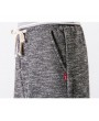 Mens Summer Breathable Solid Color Cotton Shorts Casual Drawstring Board Shorts Running Shorts