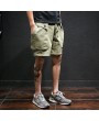 Mesn Outdoor Big Pocket Cargo Shorts Solid Color Casual Knee Length Cotton Shorts