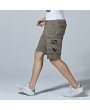 Mens Outdoor Loose Shorts Multi-pocket Solid Color Knee Length Sport Shorts