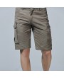 Mens Outdoor Loose Shorts Multi-pocket Solid Color Knee Length Sport Shorts