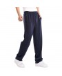 Casual Loose Cotton Straight Leg Fleece Thick Bodybuilding Sport Pants For Men