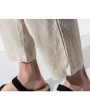 Mens Chinese Style Retro Casual Pants Cotton Linen Loose Beathable Pants