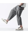 Mens Chinese Style Retro Casual Pants Cotton Linen Loose Beathable Pants