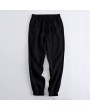 Mens Cotton Thin Breathable Ankle-Length Drawstring Casual Harem Pants