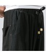 Mens Thin Linen Breathable Solid Color Loose Drawstring Casual Harem Pants