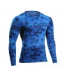 Mens Running Patchwork Long Sleeve Skinny Tops Elastic Quick-drying Jogging Sport T Shirts