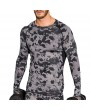 Mens Running Patchwork Long Sleeve Skinny Tops Elastic Quick-drying Jogging Sport T Shirts