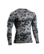 Mens Running Patchwork Long Sleeve Skinny Tops Elastic Quick-drying Jogging Sport T Shirts