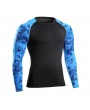 Mens Running Patchwork Long Sleeve Skinny Tops Elastic Quick-drying Jogging Sport T Shirts