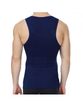 Mens Sexy High Elastic Fat Burning Body Sculpting Waist Tummy Tuck Skinny Fit Sport Tank Tops