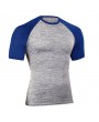 Mens Spring Summer Brief Style Hit Color Round Neck Short Sleeve Slim Fit Casual Sport T-shirt