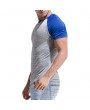 Mens Spring Summer Brief Style Hit Color Round Neck Short Sleeve Slim Fit Casual Sport T-shirt