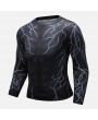 Mens Compression Tight Training Tops Gym Strap Sport Long Sleeve Training Sportswear