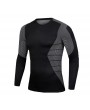 Mens Traning Elastic Quick-drying Breathable Sports Fitness Tights Long Sleeve T Shirt