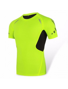 Men Breathable Quick-drying Sports Tights Tops Running Fitness Short-sleeved Bodybuilding T-shirt