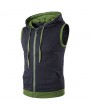 Mens Summer Casual Vest Fashion Stitching Color Sleeveless Hooded Vest