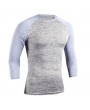 Mens Quick-drying Hit Color Fitness Trainning Sport Three Quarter Sleeve Casual T-shirt