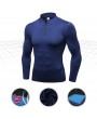 Men Thick Velvet Long Sleeve Running Collar Half Zip Quick Dry Sport Solid Color T-shirt Tops