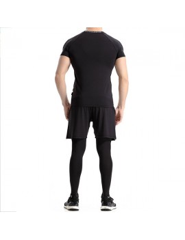 Mens PRO Compression Quick-drying Skinny Fit Training Fitness Three-piece Sport Suits