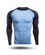 Mens Casual Contrast Color Printing Fitness Tight T-shirt Breathable Comfortable Sport T-shirt