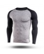 Mens Casual Contrast Color Printing Fitness Tight T-shirt Breathable Comfortable Sport T-shirt