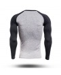 Mens Casual Contrast Color Printing Fitness Tight T-shirt Breathable Comfortable Sport T-shirt