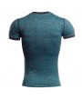 Mens Quick-drying Skinny Fit Solid Color Tops Fitness Training Jogging Sport T-shirt