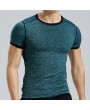 Mens Quick-drying Skinny Fit Solid Color Tops Fitness Training Jogging Sport T-shirt