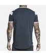 Mens Fashion Patchwork Sport Short Sleeve Elastic Quick-drying Casual Tops