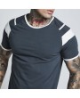 Mens Fashion Patchwork Sport Short Sleeve Elastic Quick-drying Casual Tops