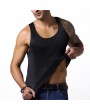 Mens Ice Silk Non-trace Breathable Perspiration Elastic Solid Color Fitness Slim Fit Sport Tank Tops