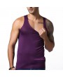 Mens Ice Silk Non-trace Breathable Perspiration Elastic Solid Color Fitness Slim Fit Sport Tank Tops