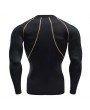 Mens Fitness Training Tight Fleece Lined Thick T-shirt Elastic Quick-drying Long Sleeve Tops