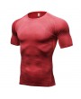 Mens PRO Quick-drying Elastic 3D Printed Short Sleeve Skinny Fit Fitness Sport T-shirts