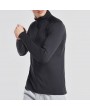 Mens Half Zip Quick-drying Skinny Tops Breathable Sports Fitness Tights Long Sleeve T Shirt