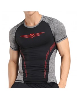 Mens Quick-drying Breathable Skinny Fit Tops Fitness Training Jogging Sport T-shirt