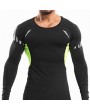 Mens Elastic Quick-drying Breathable Sports Running Training Long Sleeve Casual Skinny Tops