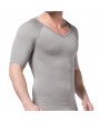 Body Shaper Fitness Abdomen Tummy Slim Sport High Elastic V-Neck T-shirt for Men