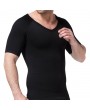 Body Shaper Fitness Abdomen Tummy Slim Sport High Elastic V-Neck T-shirt for Men