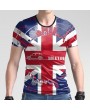 Mens Quick-drying Sport Tops British Flag Printing O-neck Short Sleeve Casual T-shirt