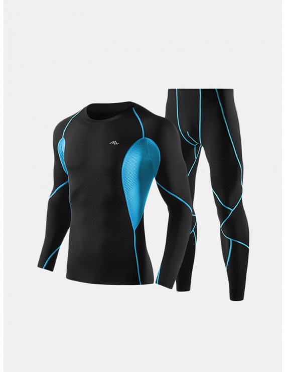 Mens PRO Compression High-elastic Quick-drying Breathable Fitness Jogging Skinny Fit Sport Suit