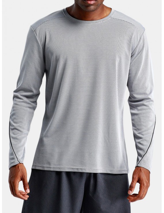 Mens Elastic Loose Breathable Outdoor Tops Running Casual Sport T-shirt