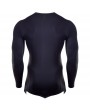 Mens Shark Printed Irregular Hem Quick-drying Tops Breathable Sports Tights Long Sleeve T Shirt